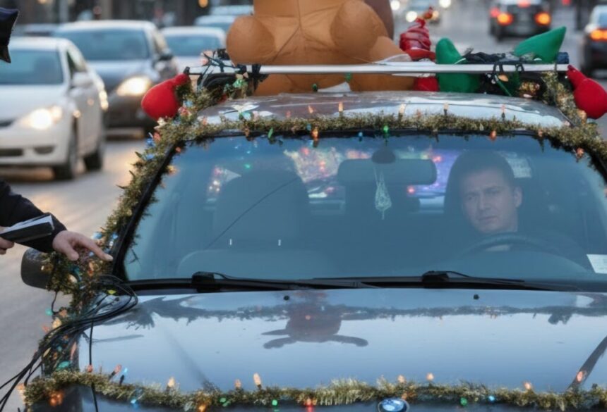 amenzi usturatoare pentru soferii care isi impodobesc masinile cu luminite de craciun 6942a45559bd2