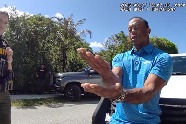 videofoto tiger woods la telefon cu donald trump dupa accident surprins de camera politiei 69cf81d87a43c