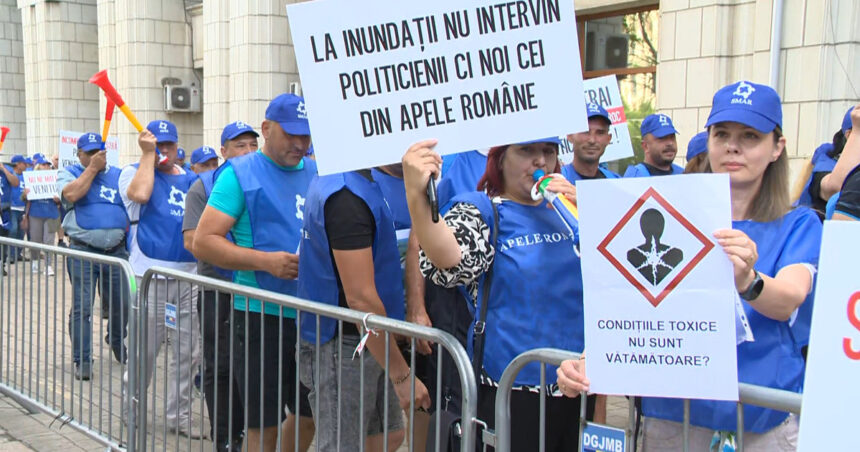 angajatii de la apele romane ies in strada impotriva guvernului bolojan si ameninta cu greva generala se distruge un domeniu strategic 69f85ba1410c9