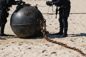 scafandrii militari au neutralizat o mina marina descoperita pe plaja dintre vama veche si 2 mai 6a205009b4917